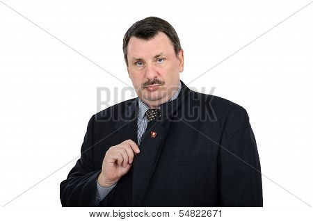 Man Pinned Communist Badge