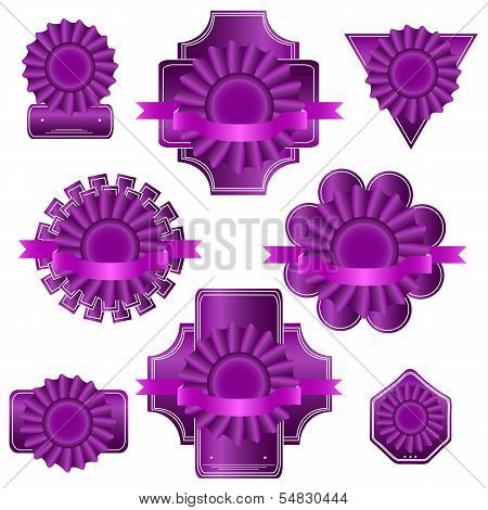 Set Of Pink Label. Vector
