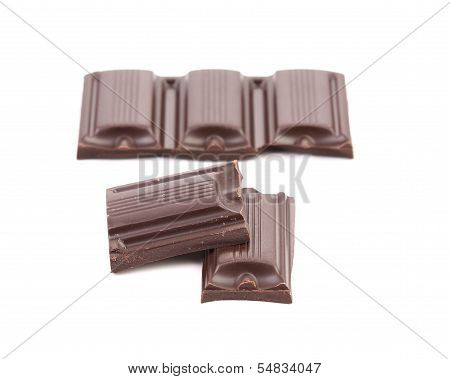 Tasty morsel of dark chocolate.