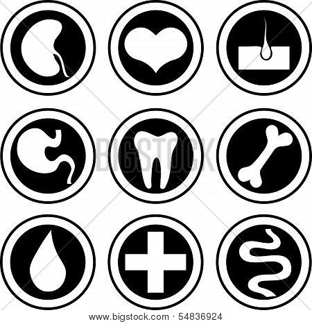 Medical icons. Vector set isolated on white