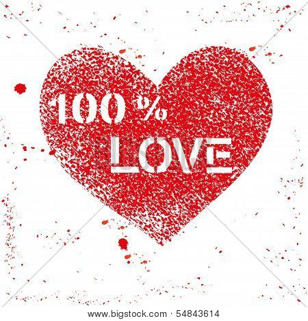Vector sprayed heart with text