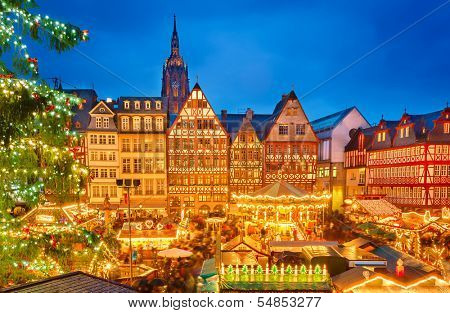 Traditional christmas market in Frankfurt, Germany