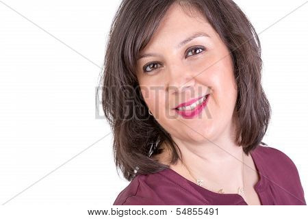 Dark Haired Lady Looking At You Naturally Positive