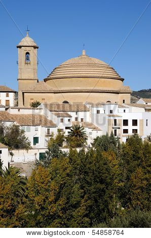 Church in white town, Montefrio, Spain.