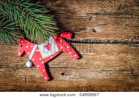 Christmas Decoration On Wood