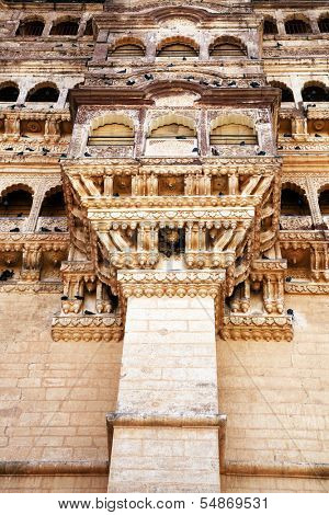 Architectural detail of Mehrangarh Fort Museum, Jodhpur, Rjasthan, India
