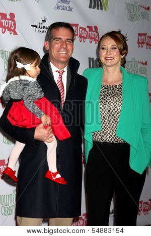 LOS ANGELES - DEC 1:  Eric Garcetti at the 2013 Hollywood Christmas Parade at Hollywood & Highland on December 1, 2013 in Los Angeles, CA
