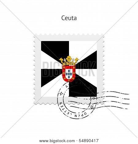 Ceuta Flag Postage Stamp.