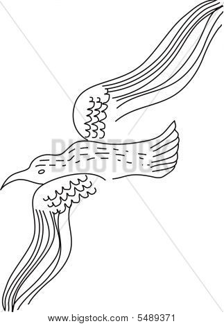Hand-drawn Vektor Vögel