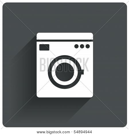 Washing machine icon. Wash machine symbol.