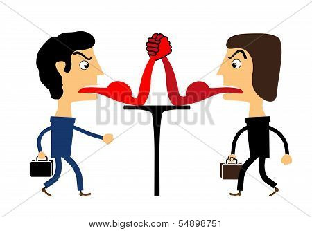 two people fighting with their tongues