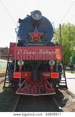 May 9, 2014. Nizhny Novgorod. The Victory train in honor of defeat by the Soviet armies of fascist a