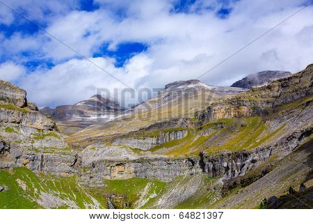 Monte Perdido Valle de Ordesa in Soaso circus Pyrenees Aragon Huesca at Spain