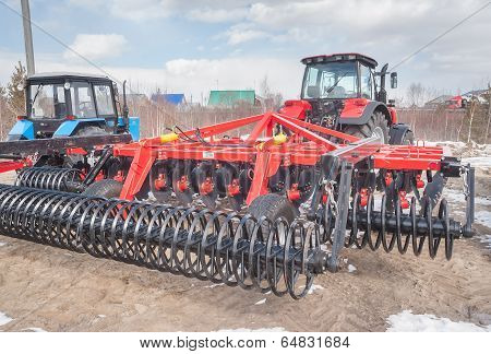 Tractor with hinged equipment. Tyumen. Russia