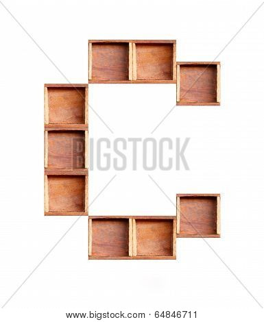 Wooden Box Made Of Consonant  Isolated