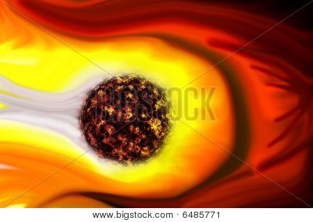 Commet quema a través de la atmósfera