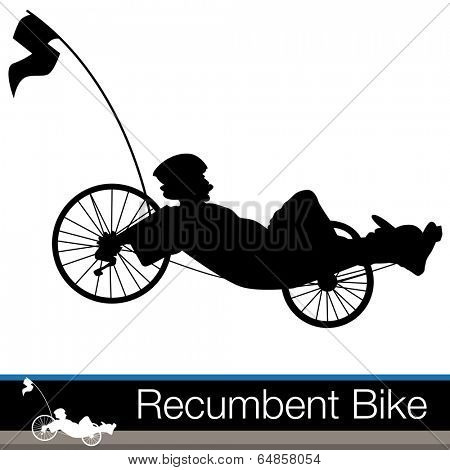 An image of a  man riding on a recumbent bike.