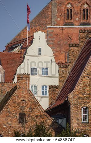 Old Houses In The Historic Center Of Lubeck