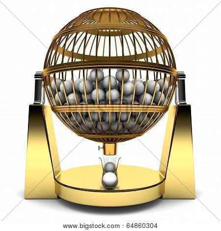 Bingo Cage of gold with balls