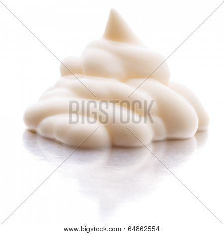 Mayonnaise swirl  isolated on white background cutout