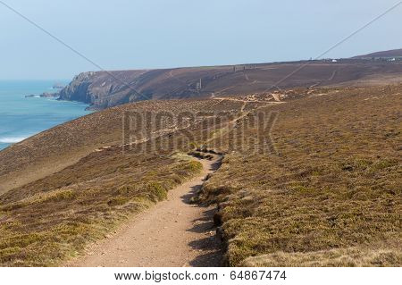 South West Coast Path near Porthtowan and St Agnes Cornwall England UK a popular tourist destination