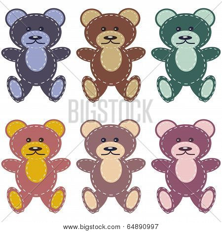 scrapbook teddy bears on white background
