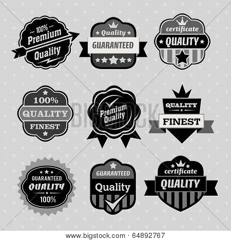 Set Of Premium & Quality Labels, Emblems And Stamps