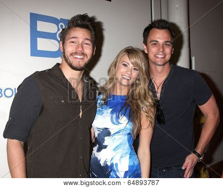 LOS ANGELES - MAY 6:  Scott Cllifton, Kim Matula, Darin Broooks at the Bold & Beautiful Celebrates Emmy Nominations at CBS Television City on May 6, 2014 in Los Angeles, CA