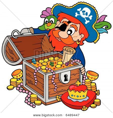 Pirate öffnen Schatzkiste