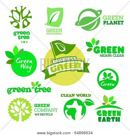 Set Of Ecology - Green Icons