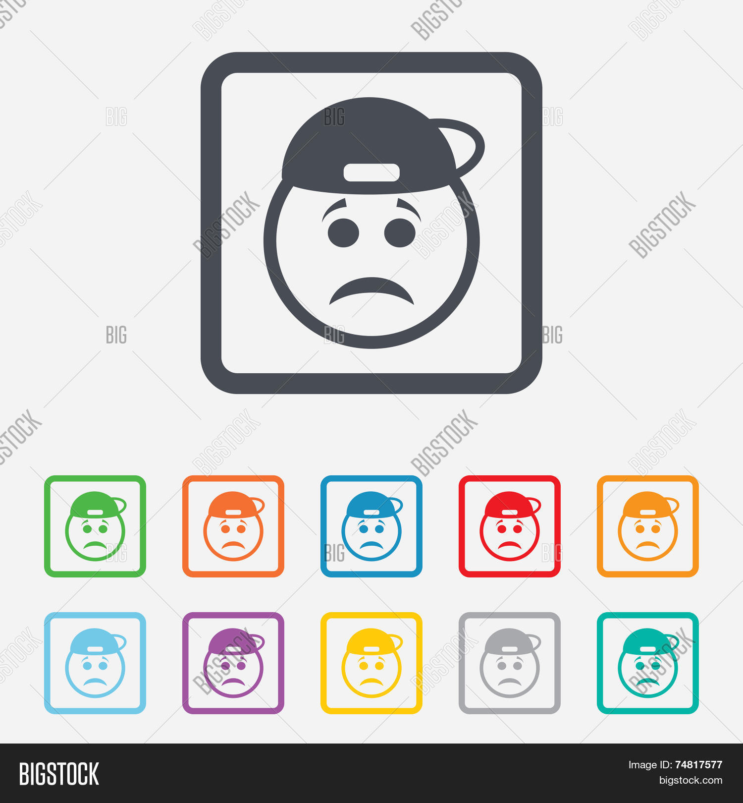 Sad Rapper Face Sign Vector & Photo (Free Trial) | Bigstock