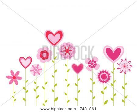 Blomster og hjerter