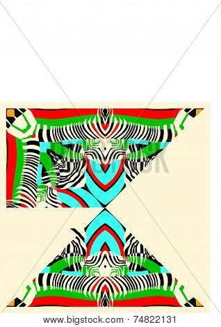 African square print with zebra skin