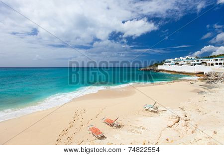 Beautiful Cupecoy beach on Sint Maarten Caribbean