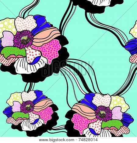 Outline flower pattern