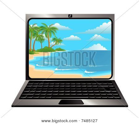 notebook with summer beach