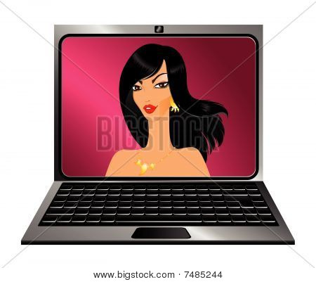 notebook with woman
