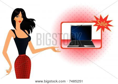 woman showing notebook