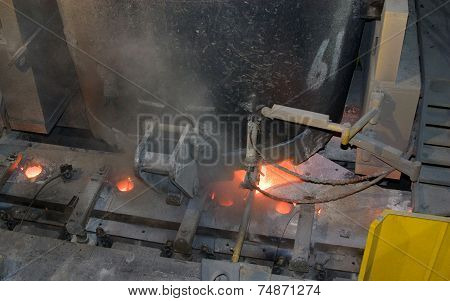 Continuous casting machine.