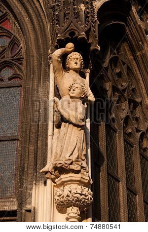 A Sculpture Of St. Sthepen On Stephansdome In Vienna