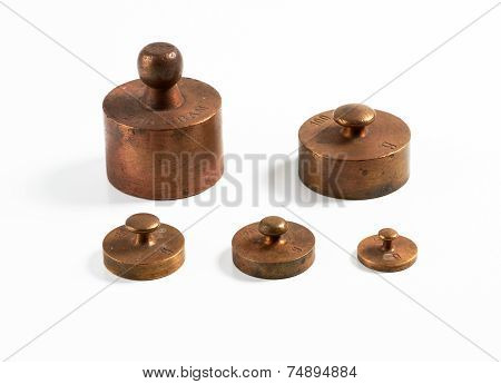 Old Brass Metric Weights