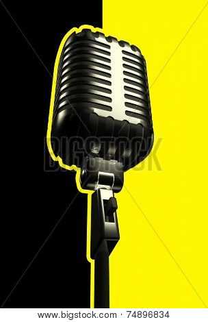 retro microphone and paths