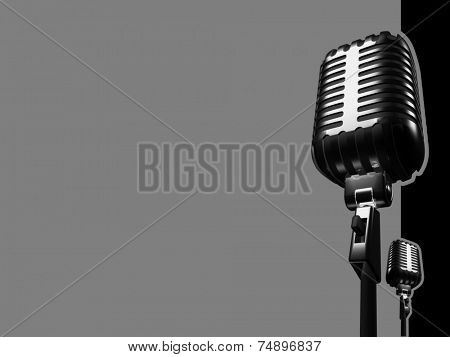 retro microphone and paths