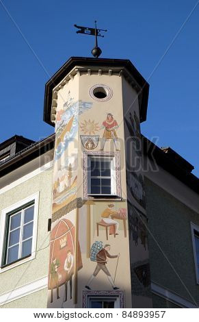 ST. GILGEN, AUSTRIA - DECEMBER 14: House in St. Gilgen on Wolfgang See lake, Austria on December 14, 2014.