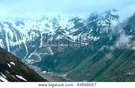 Summer Mountain Landscape (furka Pass, Switzerland)