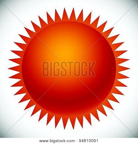 Orange-red Sun Shape Isolated On White. Editable Vector Clip-art