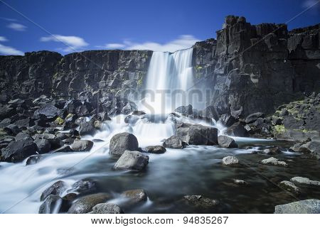 Oxarafoss Waterfall