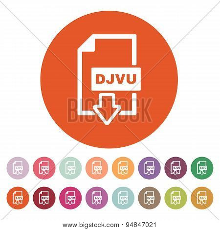 The Djvu Icon. File Format Symbol. Flat