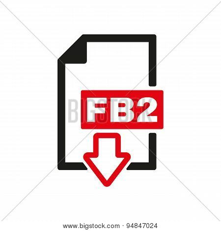 The Fb2 Icon. File Format Symbol. Flat