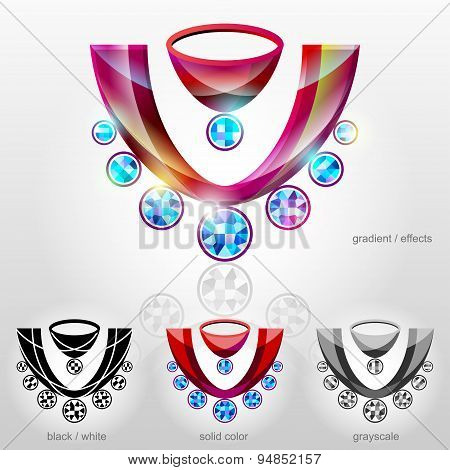 Symbol In Shape Of Bust With Diamond Necklace